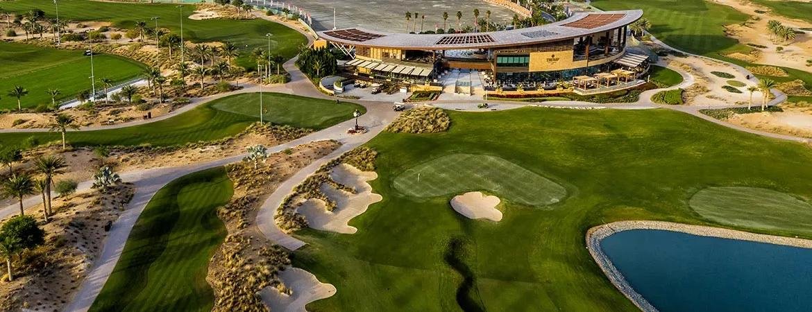 Green landscapes and golf course near Flora Villas Dubai